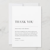 Elegantes modernes Minimalistisches Typografie-Fot Dankeskarte (Rückseite)