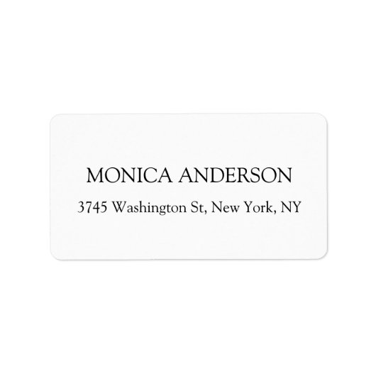 Elegantes modernes Minimalistisches Weiß Adressaufkleber (Vorne)