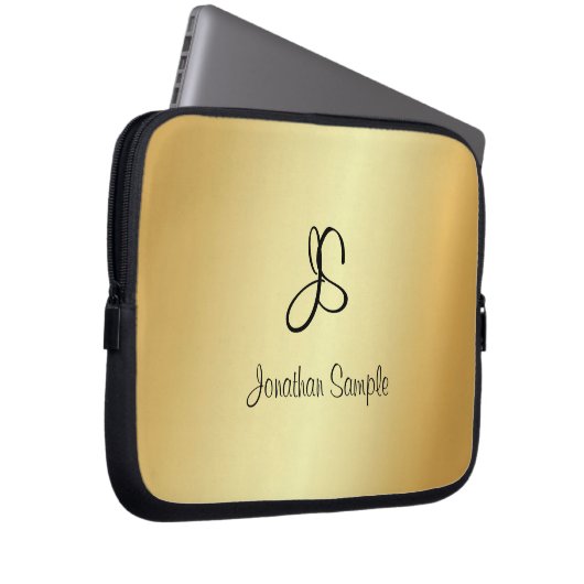 Elegantes, modernes Mit Monogramm Imitat - Goldvor Laptopschutzhülle (Vorne Rechts)
