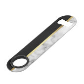 Elegantes, modernes Mit Monogramm Marmorschwarz Speed Flaschenöffner (Rückseite Schrägansicht)