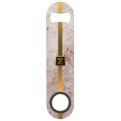 Elegantes, modernes Mit Monogramm Marmorschwarz Speed Flaschenöffner (Vorderseite)