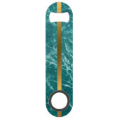 Elegantes, modernes Mit Monogramm Marmorschwarz Speed Flaschenöffner (Rückseite)