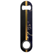 Elegantes, modernes Mit Monogramm Marmorschwarz Speed Flaschenöffner (Rückseite)