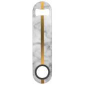 Elegantes, modernes Mit Monogramm Marmorschwarz Speed Flaschenöffner (Rückseite)