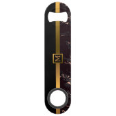 Elegantes, modernes Mit Monogramm Marmorschwarz Speed Flaschenöffner (Vorderseite)