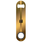 Elegantes, modernes Mit Monogramm Marmorschwarz Speed Flaschenöffner (Vorderseite)