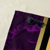 Elegantes, modernes Mit Monogramm Marmorschwarz Strandtuch (Beispiel)