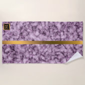 Elegantes, modernes Mit Monogramm Marmorschwarz Strandtuch (Vorderseite)