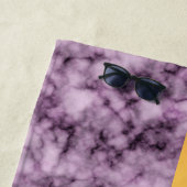 Elegantes, modernes Mit Monogramm Marmorschwarz Strandtuch (Beispiel)