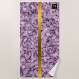 Elegantes, modernes Mit Monogramm Marmorschwarz Strandtuch