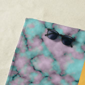 Elegantes, modernes Mit Monogramm Marmorschwarz Strandtuch (Beispiel)