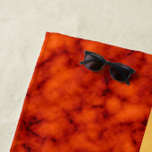 Elegantes, modernes Mit Monogramm Marmorschwarz Strandtuch (Beispiel)