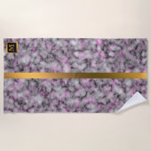 Elegantes, modernes Mit Monogramm Marmorschwarz Strandtuch (Vorderseite)