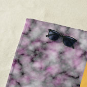 Elegantes, modernes Mit Monogramm Marmorschwarz Strandtuch (Beispiel)