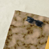 Elegantes, modernes Mit Monogramm Marmorschwarz Strandtuch (Beispiel)