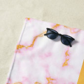 Elegantes, modernes Mit Monogramm Marmorschwarz Strandtuch (Beispiel)