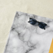 Elegantes, modernes Mit Monogramm Marmorschwarz Strandtuch (Beispiel)