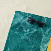 Elegantes, modernes Mit Monogramm Marmorschwarz Strandtuch (Beispiel)