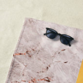 Elegantes, modernes Mit Monogramm Marmorschwarz Strandtuch (Beispiel)