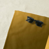 Elegantes, modernes Mit Monogramm Marmorschwarz Strandtuch (Beispiel)