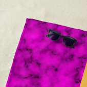 Elegantes, modernes Mit Monogramm Marmorschwarz Strandtuch (Beispiel)