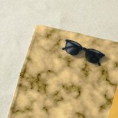 Elegantes, modernes Mit Monogramm Marmorschwarz Strandtuch (Beispiel)