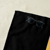 Elegantes, modernes Mit Monogramm Marmorschwarz Strandtuch (Beispiel)