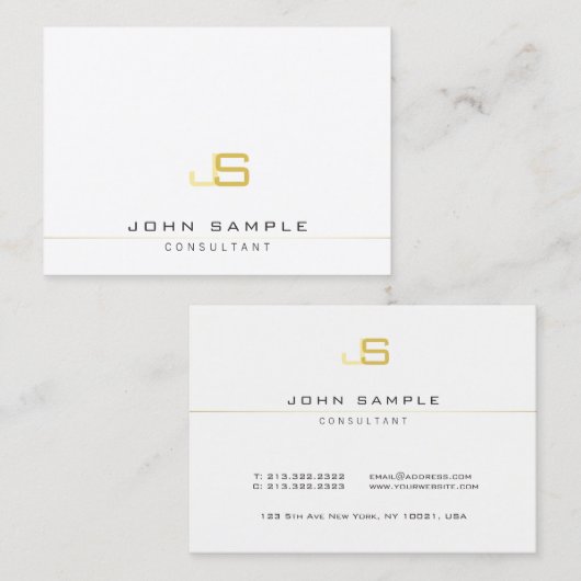 Elegantes modernes Mit Monogramm Template Beruflic Visitenkarte (Vorne/Hinten)