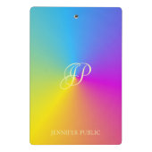 Elegantes, modernes Mit Monogramm Template Mini Klemmbrett (Rückseite)