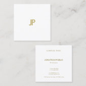 Elegantes, modernes Monogram Sleek Template Quadratische Visitenkarte (Vorne/Hinten)