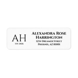 Elegantes modernes Monogramm Absenderadresse