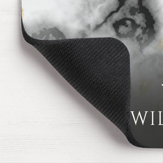 Elegantes, modernes Monogramm aus Goldmarmor Perso Mousepad (Ecke)