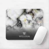 Elegantes, modernes Monogramm aus Goldmarmor Perso Mousepad (Mit Mouse)