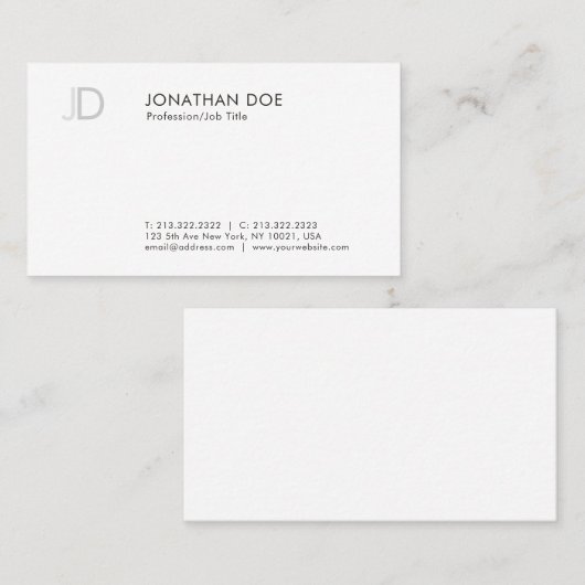 Elegantes modernes Monogramm-coole Schablone Visitenkarte (Vorne/Hinten)