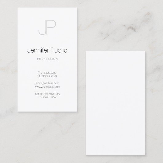 Elegantes, modernes Monogramm Einfaches Berufliche Visitenkarte (Vorne/Hinten)