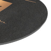 Elegantes, modernes Monogramm einzigartiges schwar Schneidebrett (Ecke)