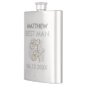 Elegantes, modernes Monogramm für Graue und golden Flachmann (Links)