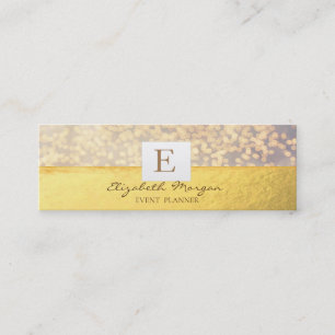 Elegantes Modernes Monogramm Gold,  Bokeh Mini Visitenkarte