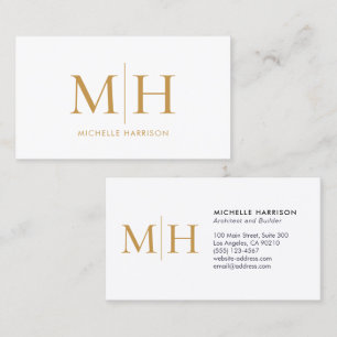 Elegantes modernes Monogramm Gold Weiß Professiona Visitenkarte