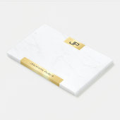 Elegantes, modernes Monogramm-Goldmarmor-Template Post-it Klebezettel (angewinkelt)