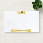 Elegantes, modernes Monogramm-Goldmarmor-Template Post-it Klebezettel (Büro)