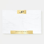 Elegantes, modernes Monogramm-Goldmarmor-Template Post-it Klebezettel (Vorderseite)