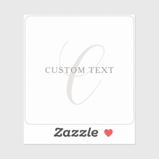 Elegantes modernes Monogramm | Grau und Weiß (edit Aufkleber (Blatt)