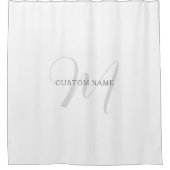 Elegantes modernes Monogramm | Grau und Weiß (edit Duschvorhang (Vorderseite)