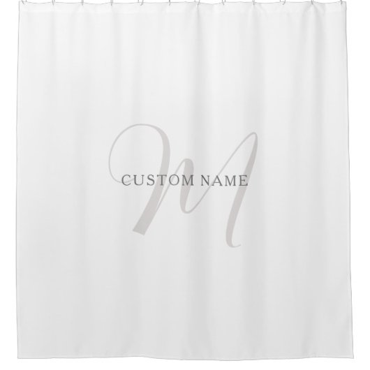 Elegantes modernes Monogramm | Grau und Weiß (edit Duschvorhang (Vorderseite)