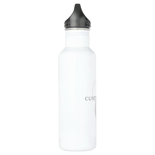 Elegantes modernes Monogramm | Grau und Weiß (edit Edelstahlflasche (Links)