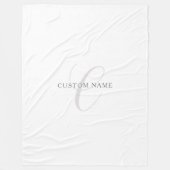 Elegantes modernes Monogramm | Grau und Weiß (edit Fleecedecke (Vorderseite)