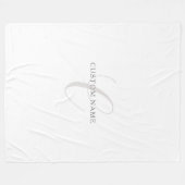 Elegantes modernes Monogramm | Grau und Weiß (edit Fleecedecke (Vorderseite (Horizontal))