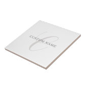 Elegantes modernes Monogramm | Grau und Weiß (edit Fliese (Seite)