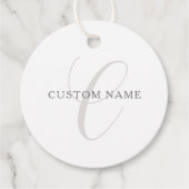 Elegantes modernes Monogramm | Grau und Weiß (edit Geschenkanhänger (Vorderseite)